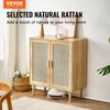 Rattan-Schrankaufbewahrung mit 2 Magnettüren & verstellbaren Regalen Natur