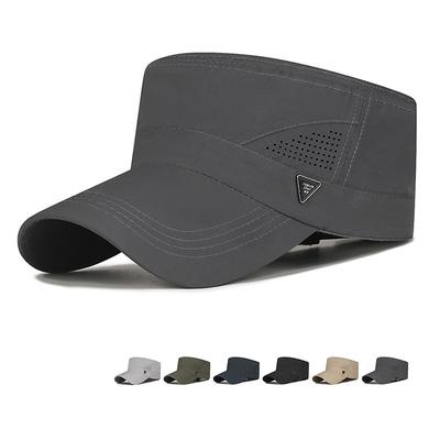 Sombrero Plano de Malla Transpirable Fino para Primavera Verano Sombrero de Sol para Exteriores para Hombre Secado Rápido