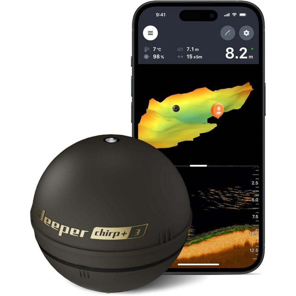 Sonda de pesca inalámbrica con GPS y creación de mapas 3D - DEEPER - CHIRP+3D - Negro