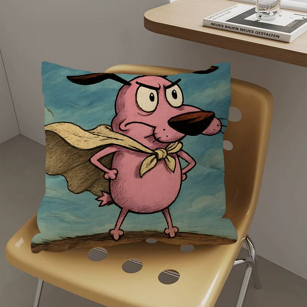 Cartoons C-Courage The Cowardly Dog Cushion Cover Decorative Pillow Sofa Home Decor Case Pillow Cases