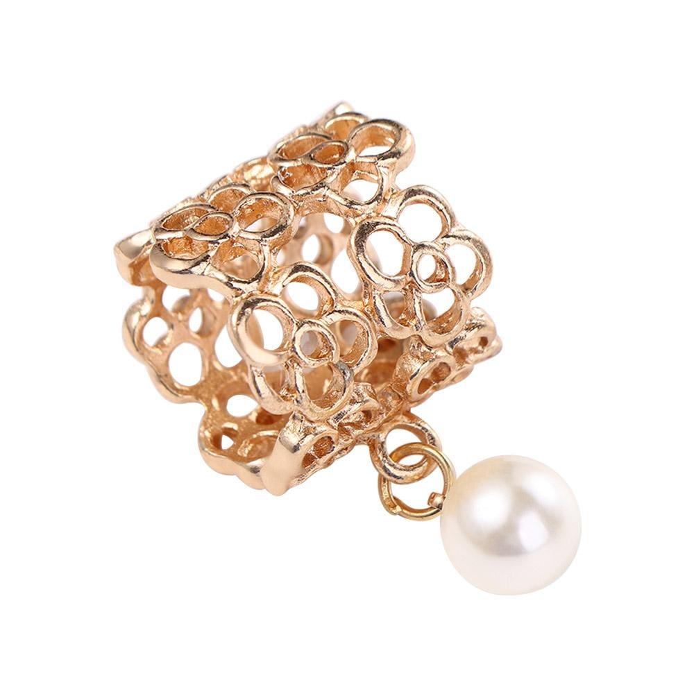

Fashion Square Heart Flower Clothing Accessory Scarf Buckle Pearl Women Brooches Shawl Buckle G