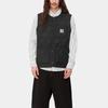 Carhartt WIP SS24 Skyton Vesta Tkaný čtvercový štítek Zapínání na patentky Kulatý výstřih Vesta Pánské vesty Černá I032989-89-XX