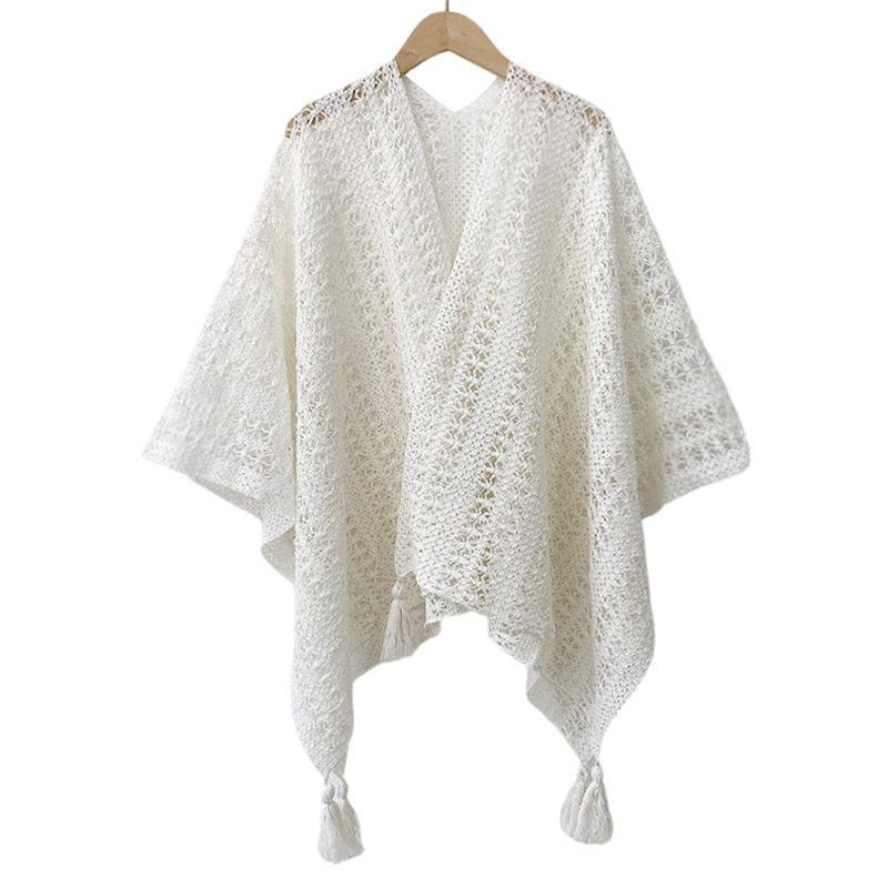 Women S Thin Ethnic Style Lace Fringe Shawl For Travel Outwear