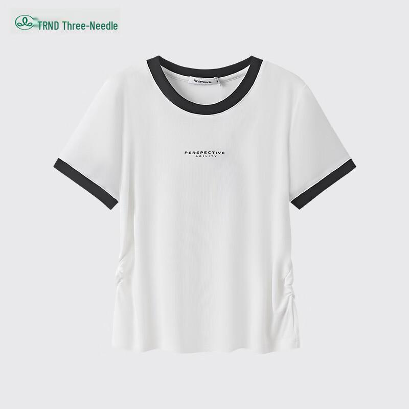 Women s Round Neck Short Sleeve Pleated T-shirt XL