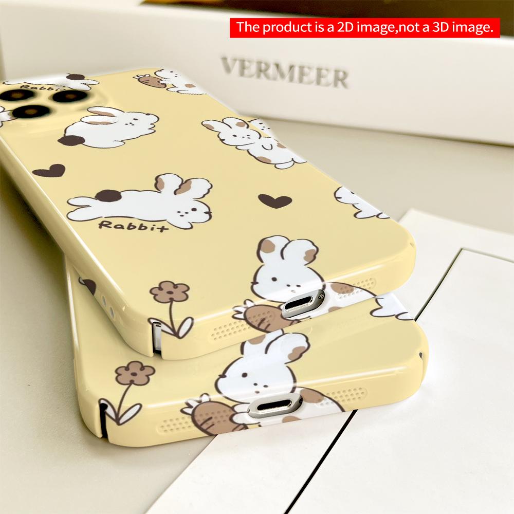 Cute Rabbit Pattern Phone Case All Inclusive Film Hard Phone Case, Compatible with iPhone 18 Pro Max 17 16 15 14 13 12 11
