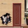 Wasserdichter PVC-Tieraufkleber Graue Maus Spähend Wandaufkleber, 3D-Loch-Effekt-Sticker, Abnehmbare Wandmalerei für Wohnzimmer Schlafzimmer Fenster Langlebig Außen