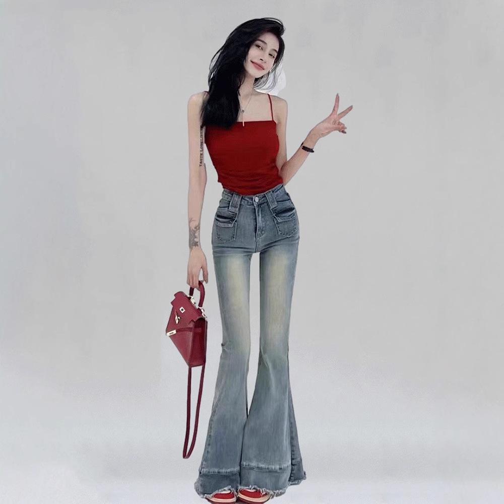 

Women’s High Waist Raw Edge Flare Jeans S