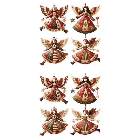 Tre Engel Julepynt Rustikk Gårdshus Engeldekorasjoner Juletre Hengepynt for Ferie Hjemmedekor