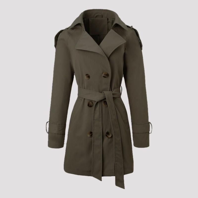 Womens Trench Coat Slim Fit Waist