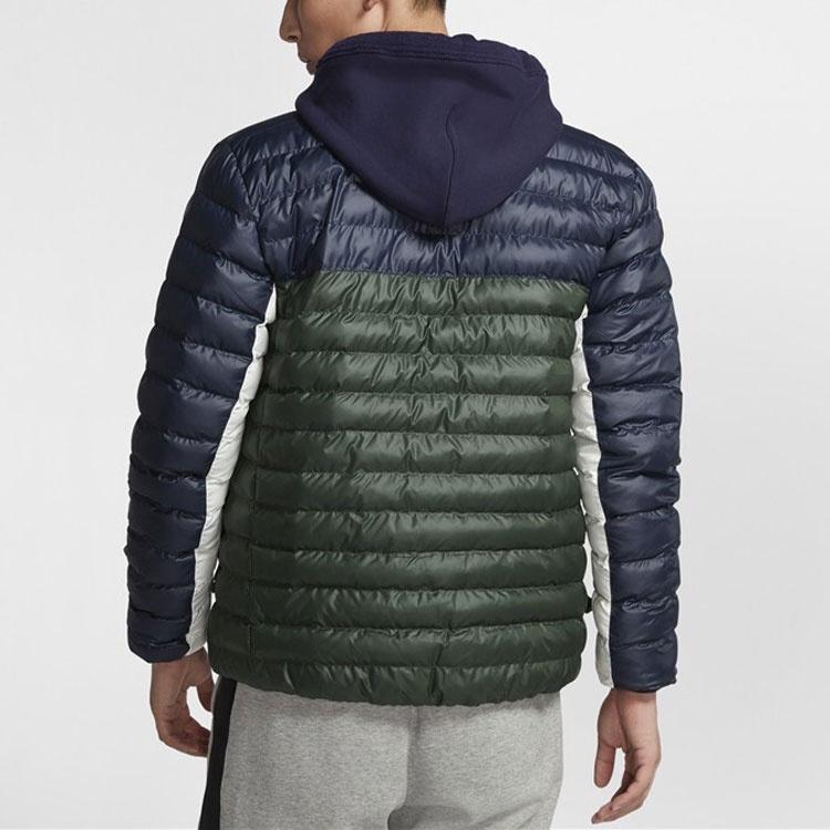 Nike Athleisure Casual Sports Stand Collar protection against cold Stay Warm Jacket Blue Green Colorblock Men's BV4686-451