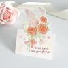 Cute 3D Flower Bouquet Greeting Cards Rose Decoration Cards Message Cards Thank You Card Thanksgiving Gifts