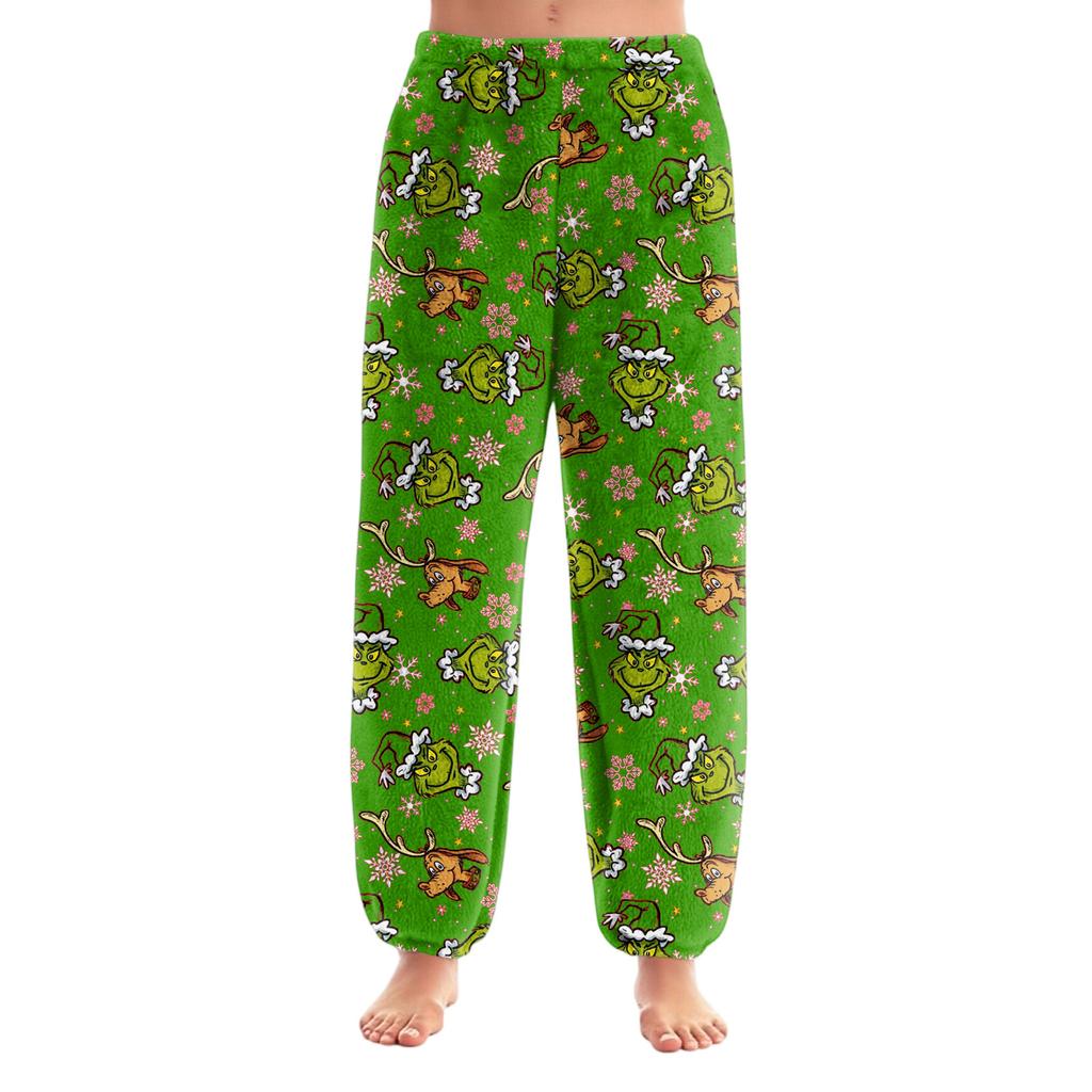 Women's Solid Color Trousers With Cuffs Casual Pants And Pajama Pants