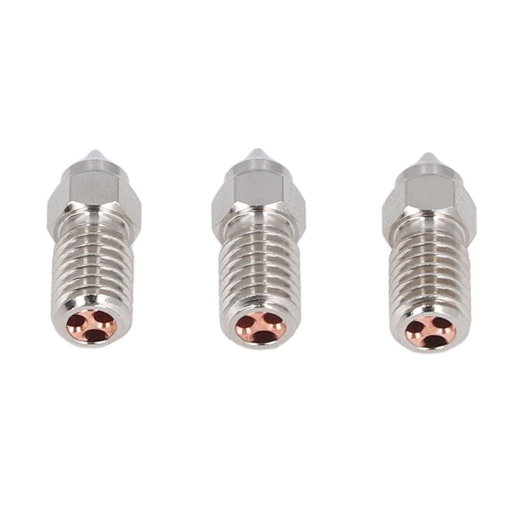 3Pcs 3D Printer Nozzles M6 Copper Plated CHT High Speed Nozzle Replacement Set for Ender 3 V3 SE End