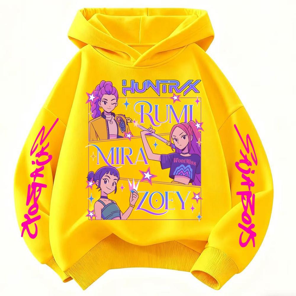 Children's Hoodies KPop Demon Hunters tops Boy Girls Coat Casual Toddle Sweatshirr white pink child the Spring Autumn