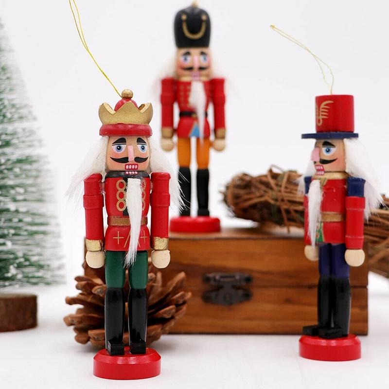 12cm Nutcracker Puppet Ornaments Desktop Decoration Cartoons Walnuts Soldiers Band Dolls Nutcracker Miniatures