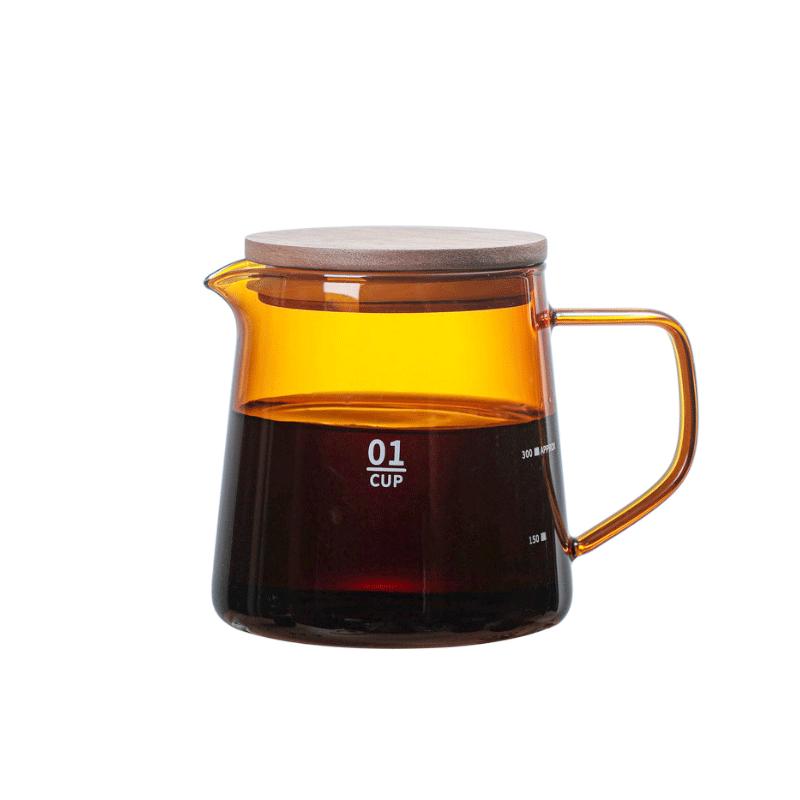 300/500ml Kahve Rengi Cam Demlik Kapaklı Paylaşımlı Kahve Demliği Kahve Konsantresi Dökmek Mutfak Kahve Yapma Aksesuarları