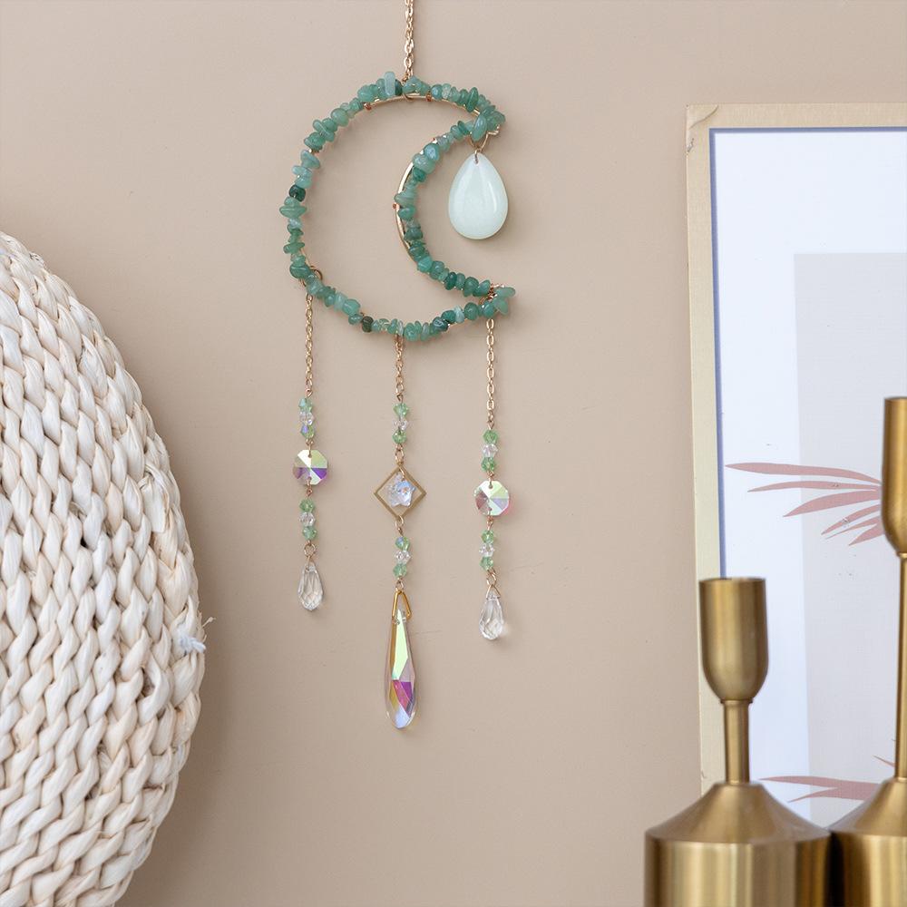 Lvdongling Crystal Sun Catcher Lighting Pendant Sunshine Catcher Prism Ball Manufacturer Garden Decoration New Product Green dongling luminous sunshine catcher
