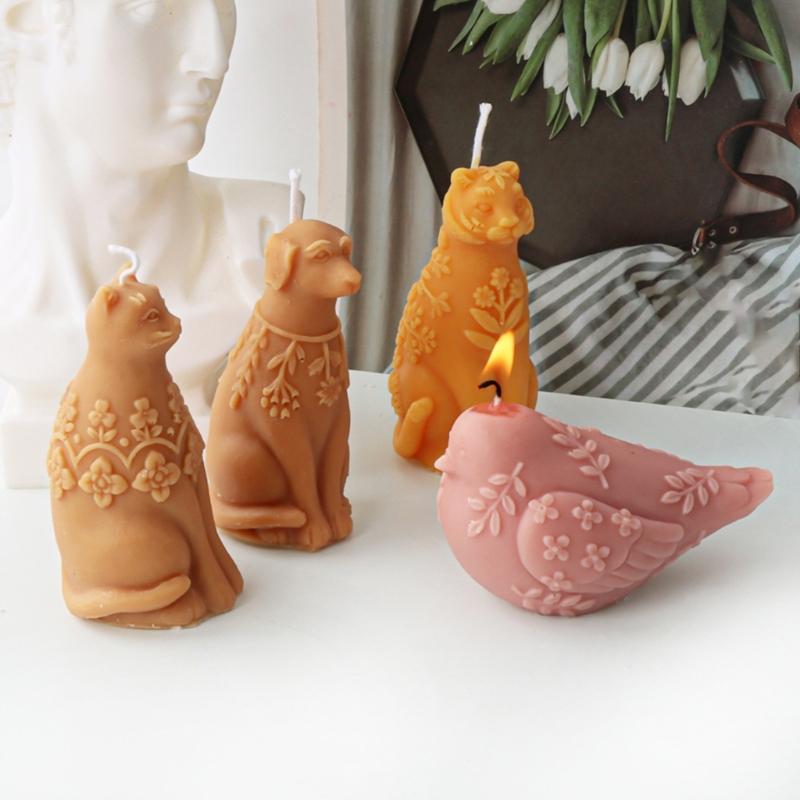 Candle Making Silicone Moulds Crafting Moulds Animal Shape Soap Moulds Silicone Texture Ornament Moulds for Hand-Making