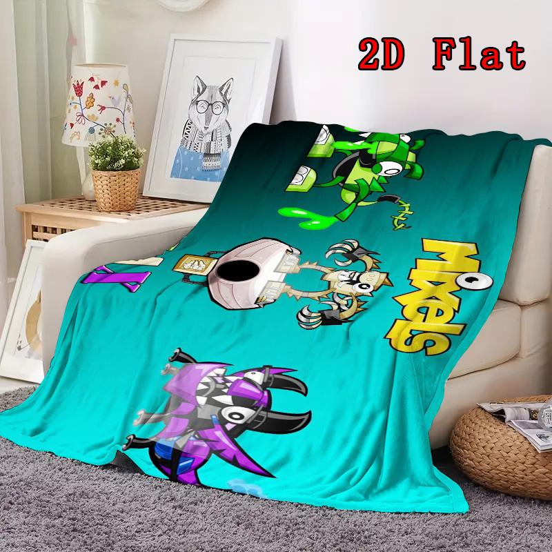 MIXELS 2D Flat Pattern Flannel Blanket High quality All Seasons Warmth and Comfort Perfect for Christmas Gifts.