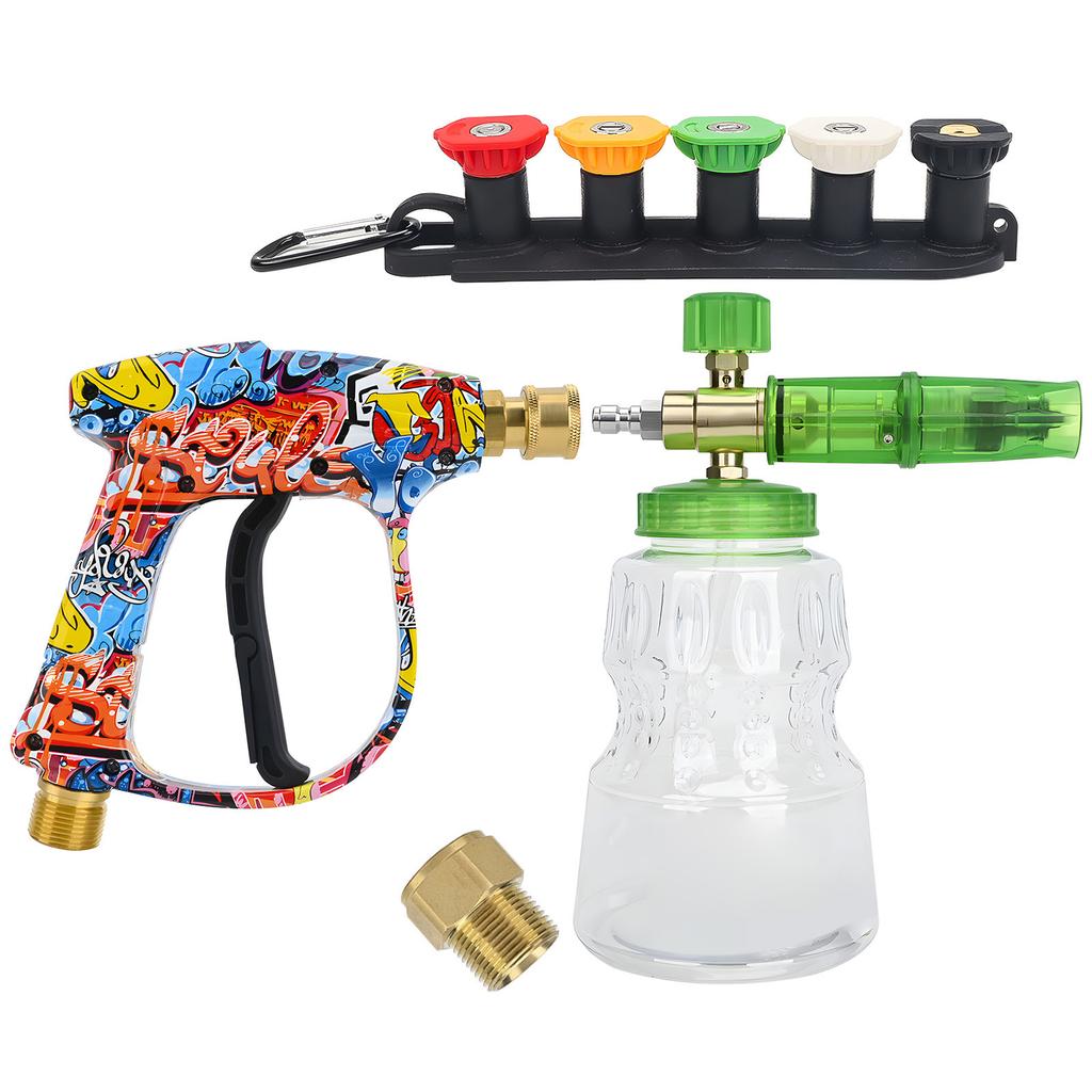 Heavy Duty 40° Wide Angle Sprayed Pressure Washer with Ergonomic Grip and Multiple Angle Nozzles for Driveway Cleaning