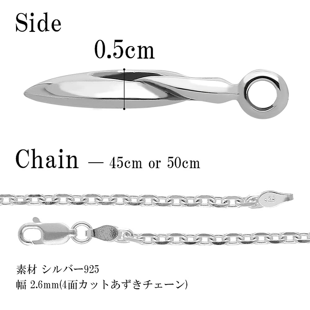 [M's Collection] Special Edition Sharp W-Ring Silver 925 Necklace with 50cm Chain for Men
