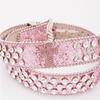Sequins Waist Belt with Diamond Pin Buckle Adult Personality PU Waist Belts for Adult Costume Pants Adjustable Length