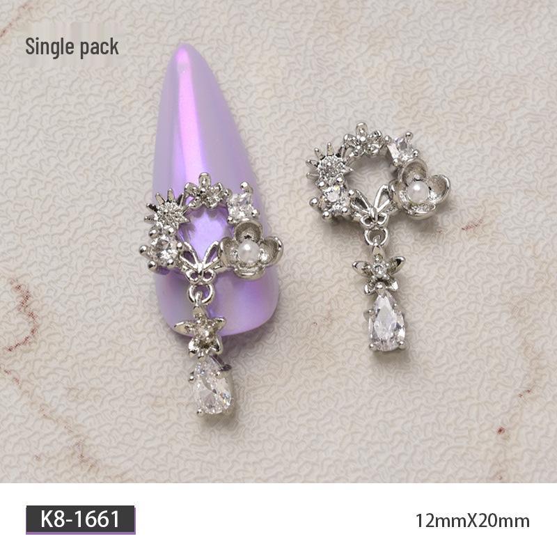 Luxury Zirconia Rhinestone Bow Nail Art Accessories