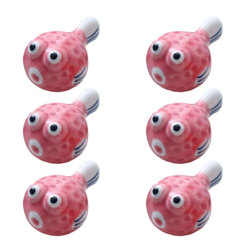 

Pack of 6 Ceramic Chopstick Holders Pufferfish Shape Spoon Fork Stand Table Decoration Chopstick Rest Ceramic Material