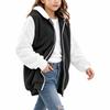 Girls' Casual Color Long Sleeve Hooded Jacket with Pockets for Everyday Wear