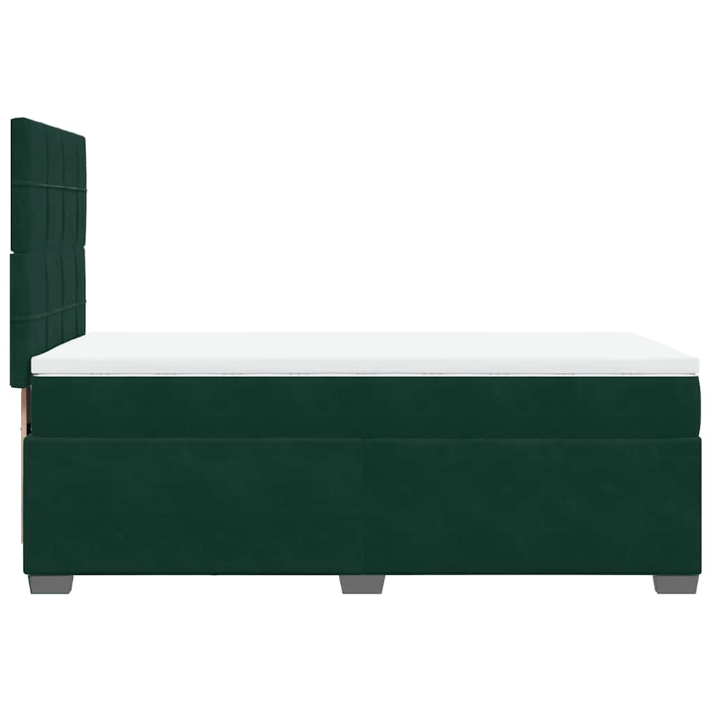 Box Spring Bed with Mattress Dark Green 80 x 200 cm Velvet