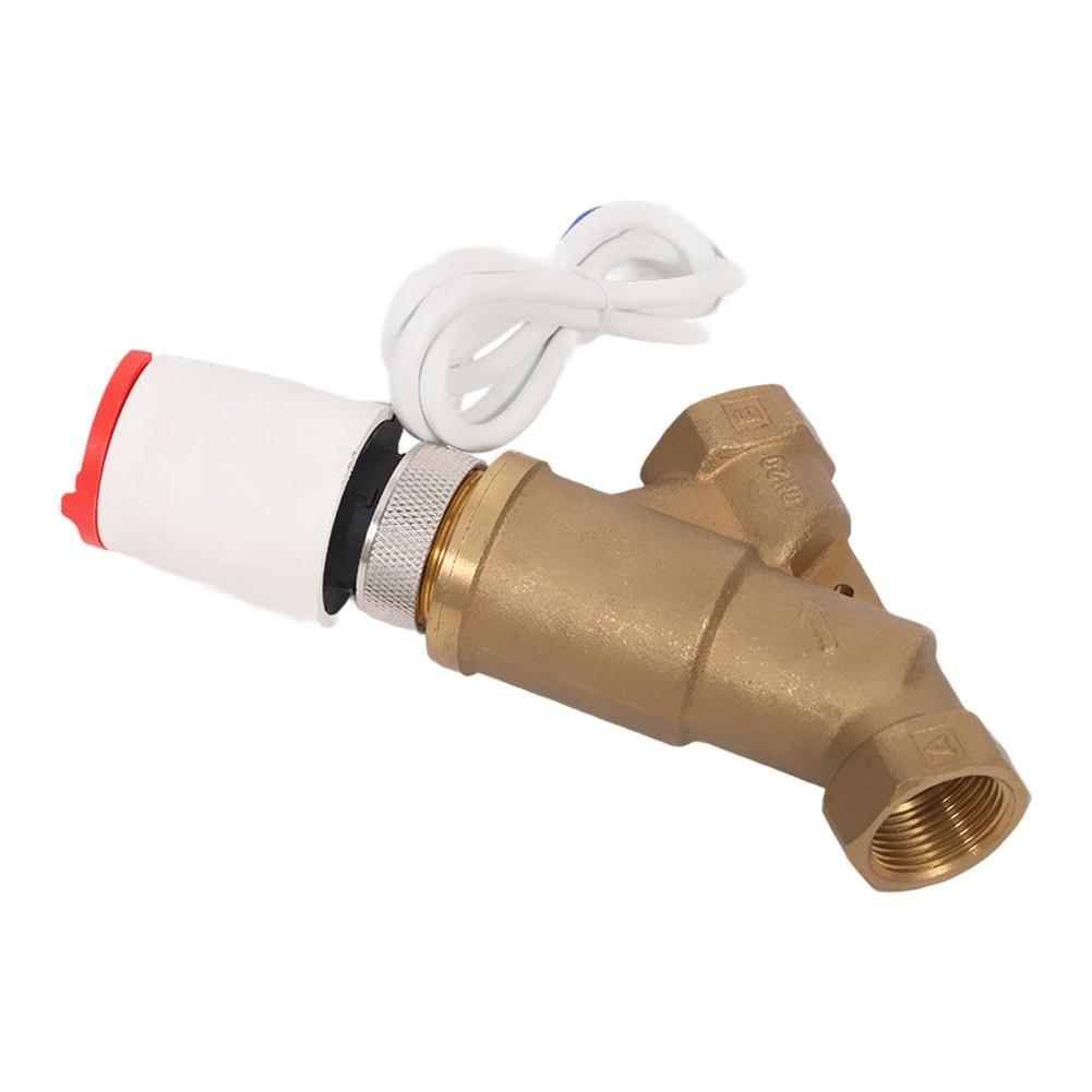 1pc Brass Electric Dynamic Balancing Two-way Valve Normally Closed Solenoid Valve For Heating Systems Easy Installation