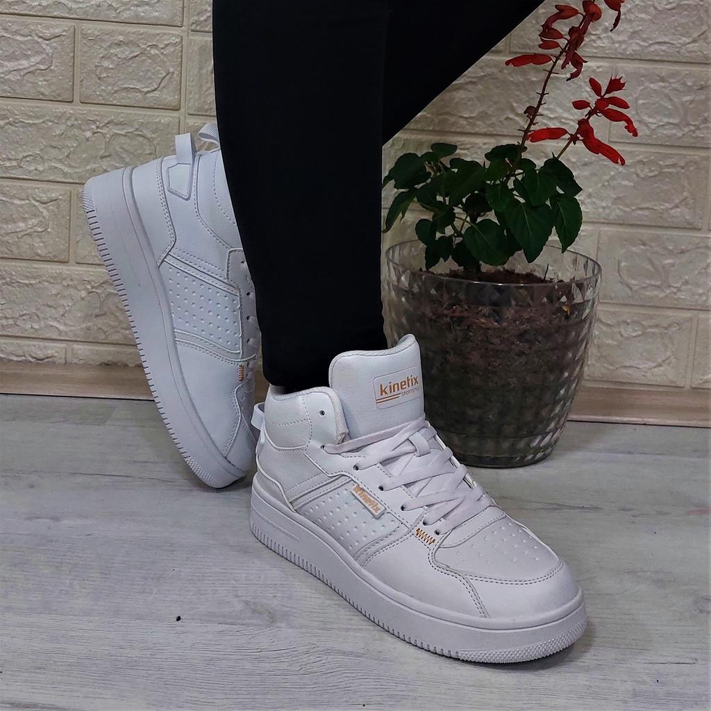 Kinetix Enner Pu Hi White High-top Non-Slip Sports Shoes