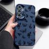 Stoßfeste, matte und schlanke Handyhülle mit Schmetterlingsdruck für Samsung S25 Ultra S24 FE S23 S22 A36 A56 A16 A55 A26 A15 A35, Ledertextur, TPU, weiche Rückseite