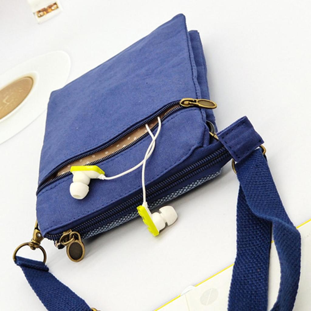 Mini Fabric Crossbody Bag  Color Contrast Cell Phone pouch  Vintage Shoulder Purse For Women Small Crossbody Bag