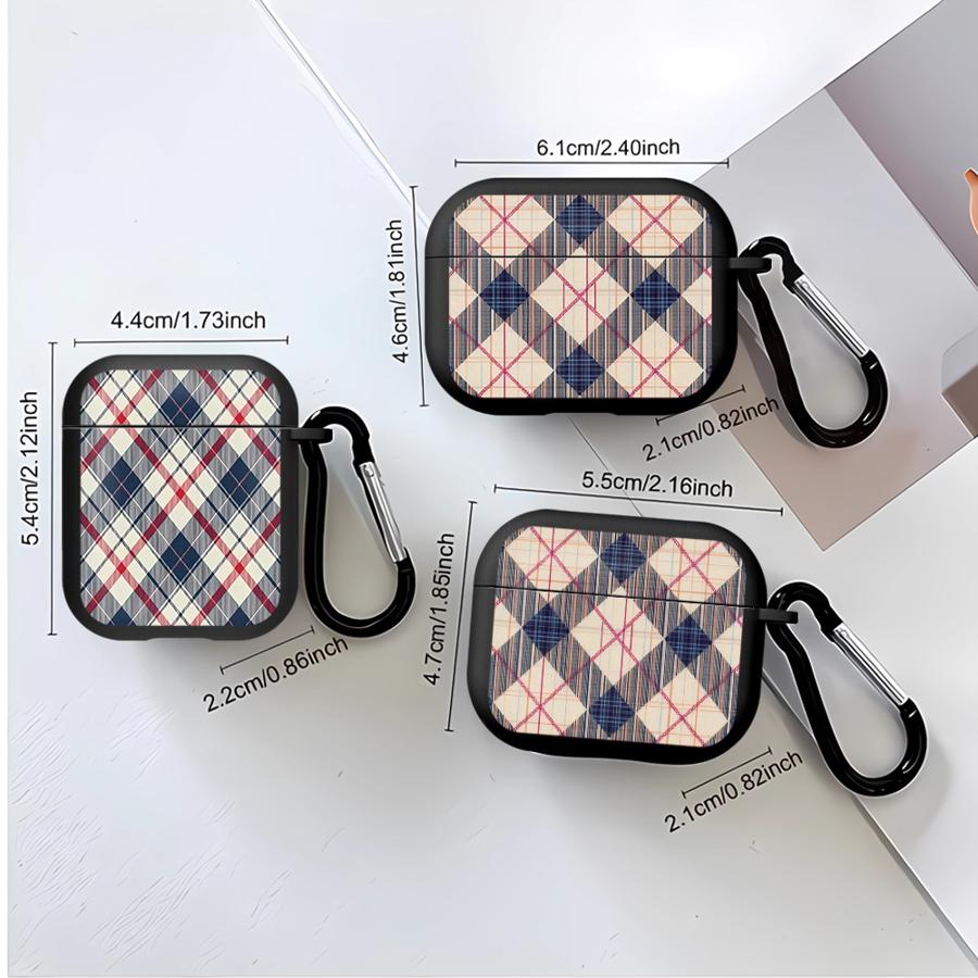 Earphone Cases Cover Case For Airpods 2 Pro3 3 Pro2 1 Pro 4 Checkered Pattern
