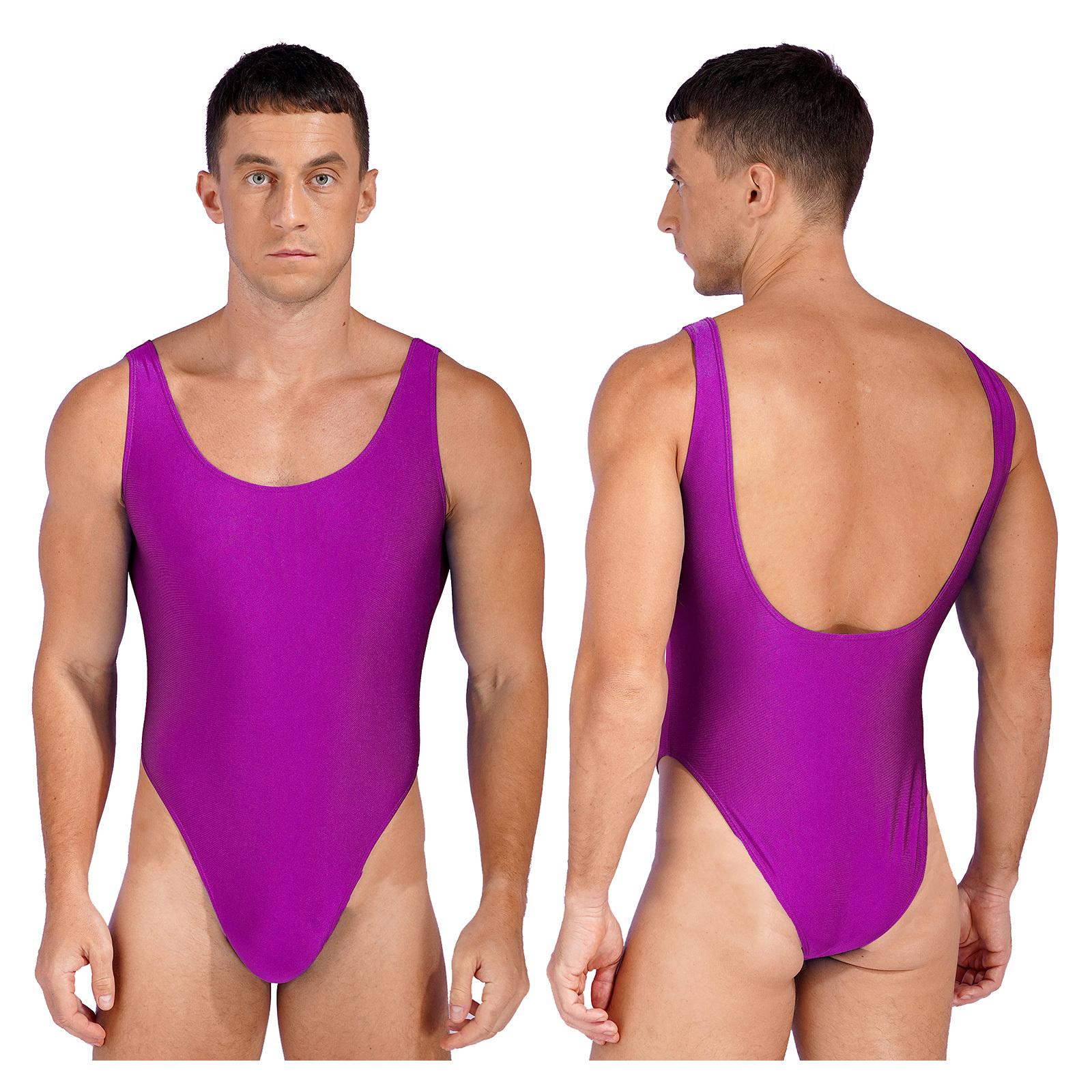 

Мужские слитные купальники с высоким вырезом, без рукавов, с низкой спиной, эластичное боди, пляжное трико