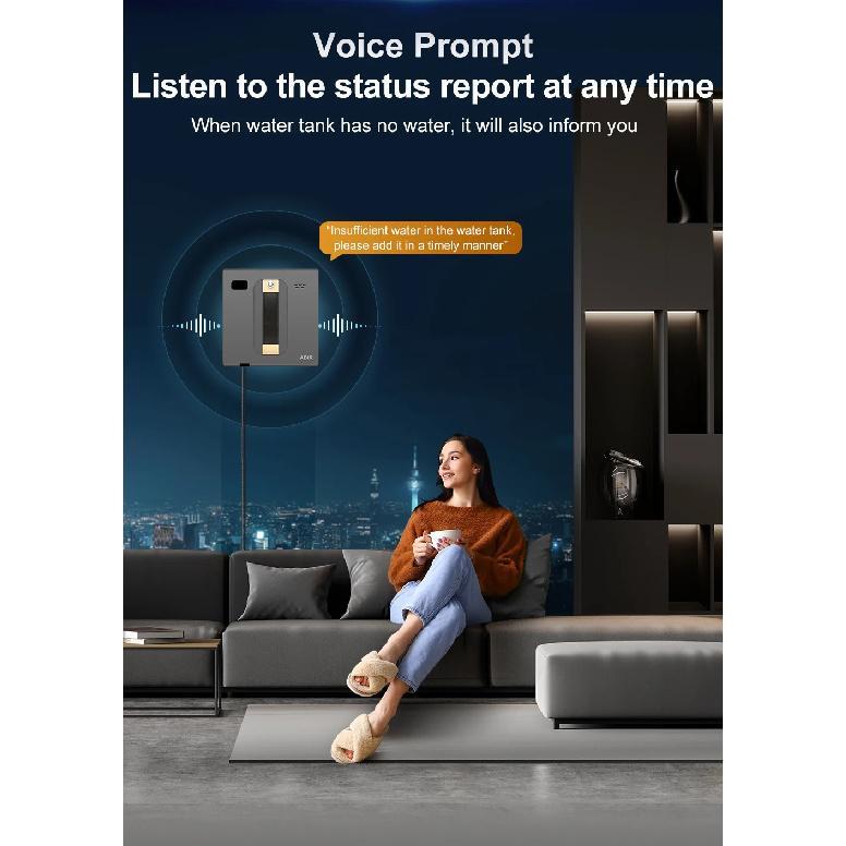 Robot Window Vacuum Cleaner ABIR WD8,Dual Ultrasonic Spray, APP&Remote Control, Smart Home Glass Mop,Auto Wall Cleaning Robot