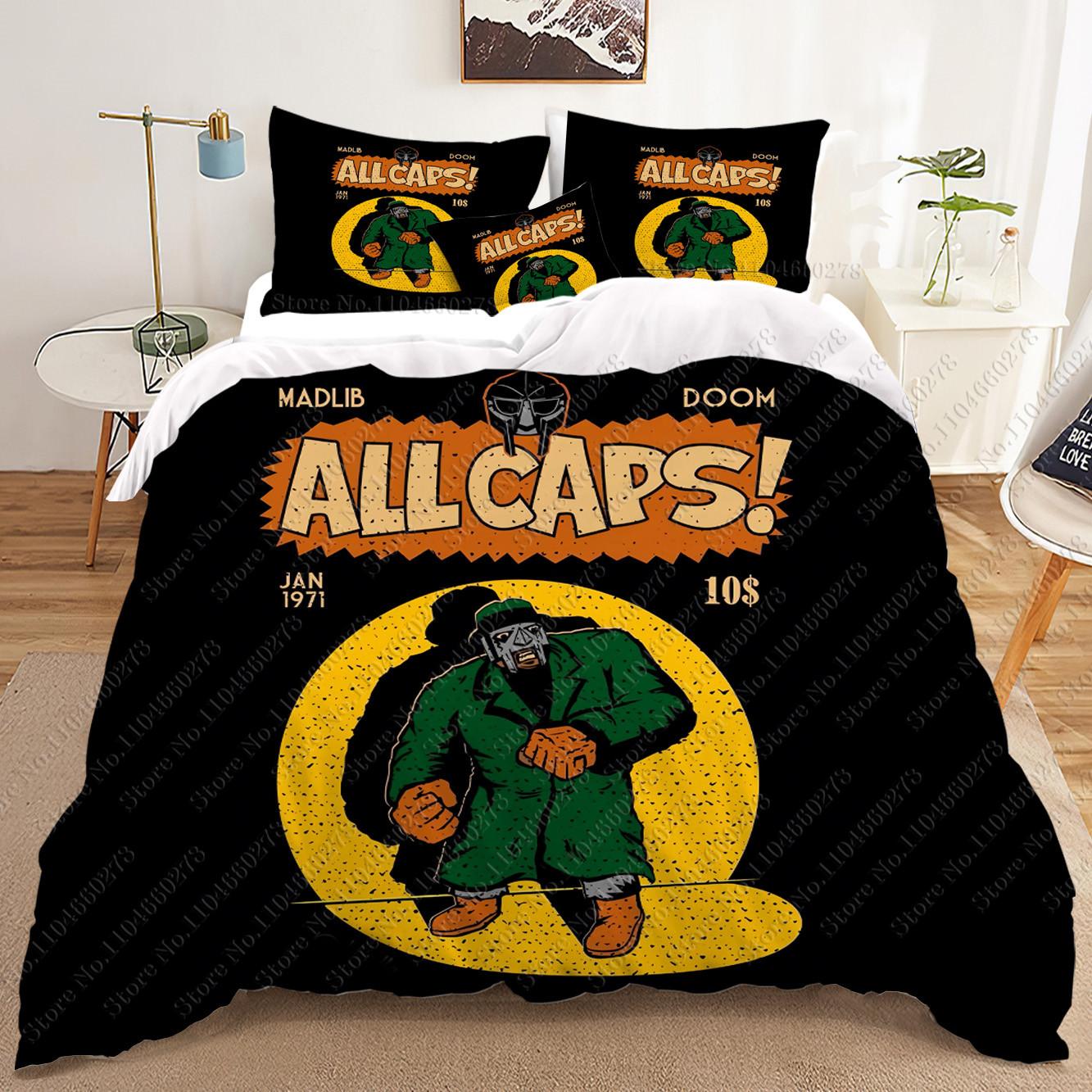 

Fashion Singer Rapper MF DOOM 3D Print Bedding Sets print duvet cover Adults_ children bed comforter birthday gift dropshipping EU Double 200x200cm