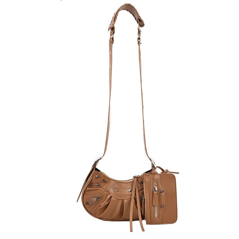 Bag women's new 2025 Korean version fashion rivet personalized armpit bag ins candy-colored one-shoulder dumpling bag