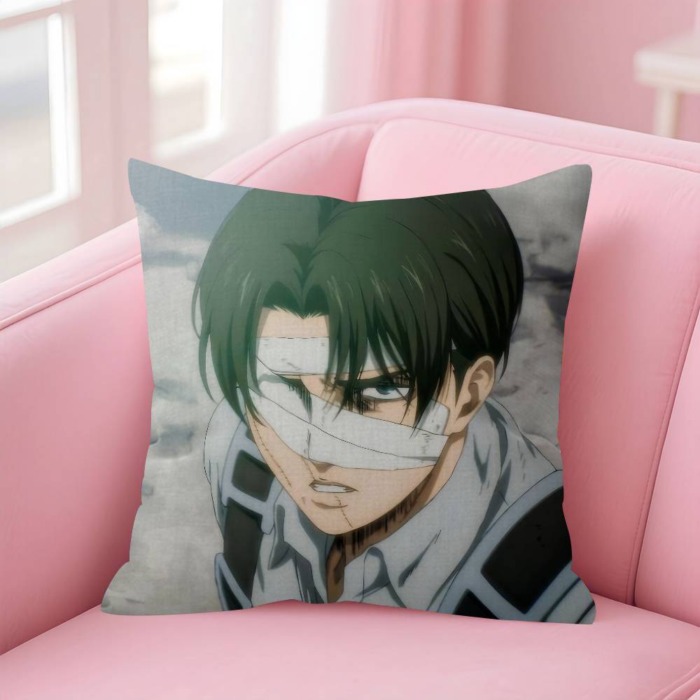 Anime Attack On Titan Levi Ackerman Cushion Cover Car Throw Pillow Case For Sofa Car Christmas Gift