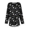 Damenmode Große Größe Rundhals Langarm Casual Print Lose Pullover Top