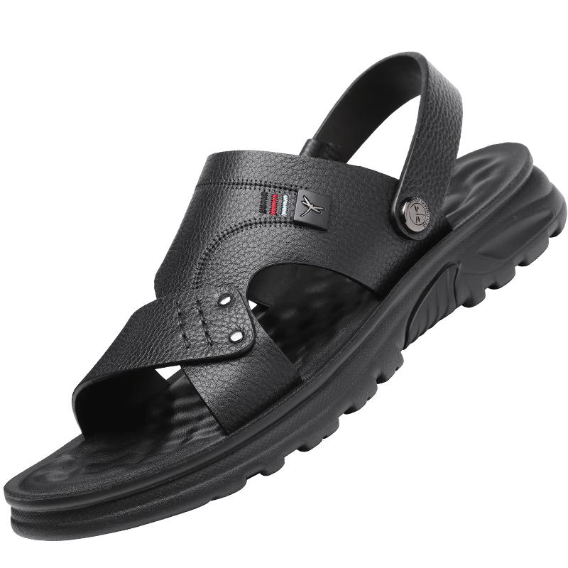 Red Dragonfly Men s Leather Casual Two-Wear Sandals WTT222411 43