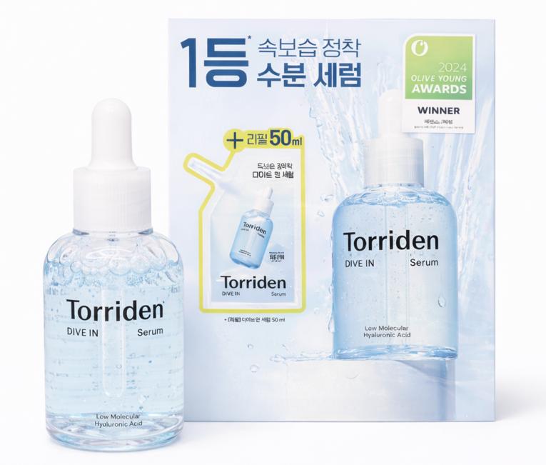 Torriden DIVE-IN Low Molecular Hyaluronic Acid Serum Set (50ml + 50ml Refill)