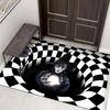 Copertura per tombino 3D di Halloween Tappetino Horror Tappeto di Halloween Trappola del Clown Tappetino d'ingresso Cucina Bagno Camera da letto Tappetini decorativi per pavimenti