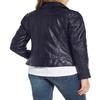 Noora New Women Lambskin Navy Blue Leather Jacket, Slim Fit Motorcycle Biker Stylish Jacket |