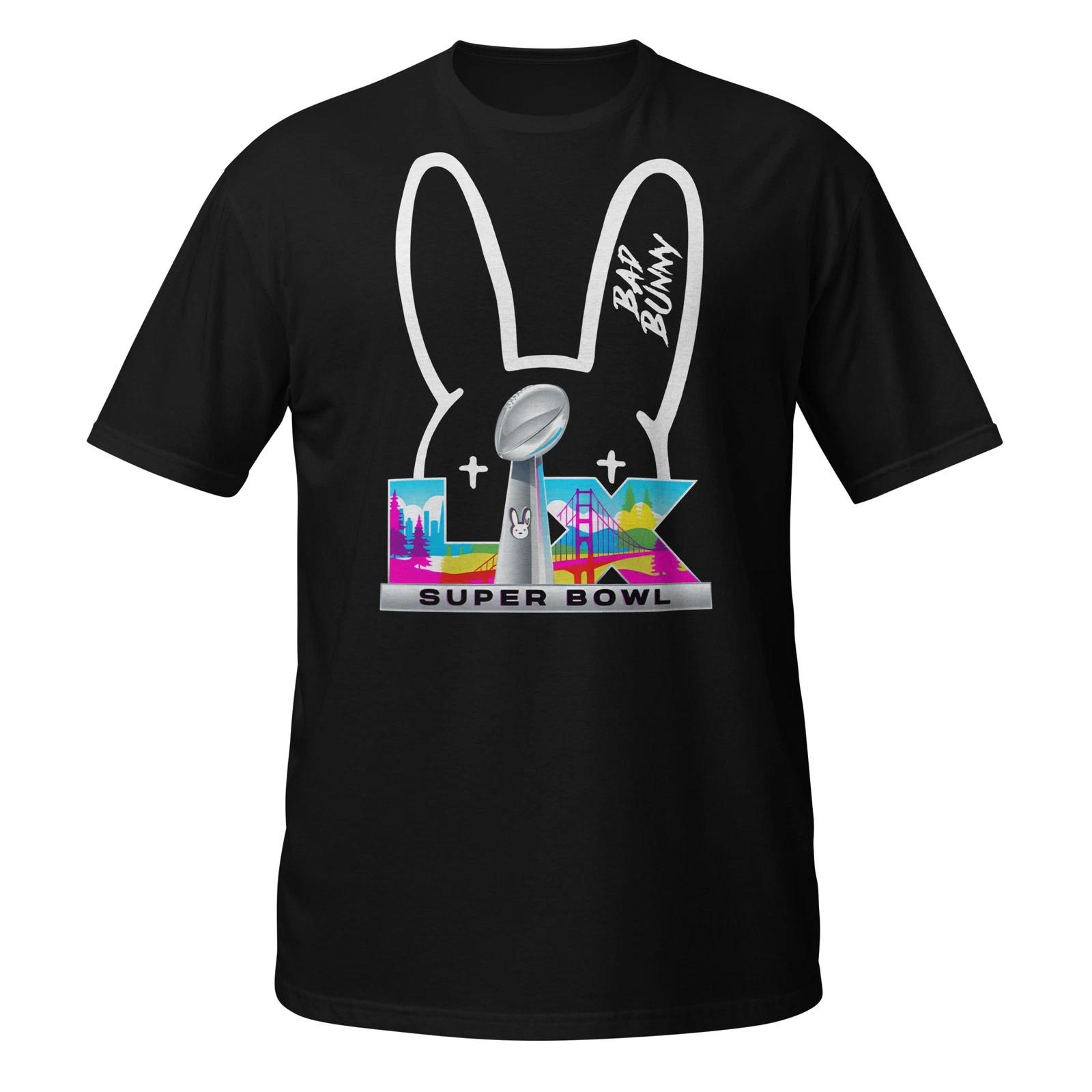 

2026 New Bad Bunny Super Bowl 2026 Graphic Cotton Unisex Shirt Y2k Hip Hop ONeck Short Sleeve Unisexs Womens Tshirt Summer S