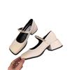 Coarse Heel High Heels Black Mary Jane Small Leather Shoes Women's Shoes New Spring and Autumn Gentle Single Shoes