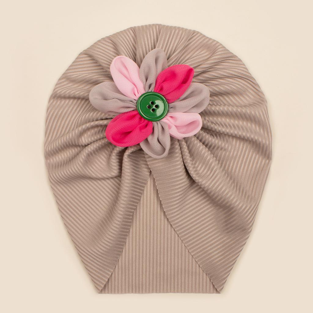 Colorful Floral Baby Girl Pullover Hat with Soft Elastic