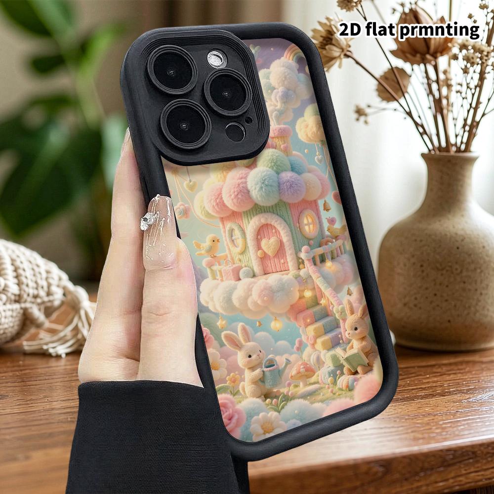 Phone Case: 2D Flat, Suitable for iPhone 18, 17, 16, 15, 14, 13, 12Pro Protective Case, Candy House, Perfect Christmas and Halloween Holiday Gift