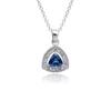 Natural Trillion Cut London Blue Topaz Gemstone 925 Sterling Silver Pendant